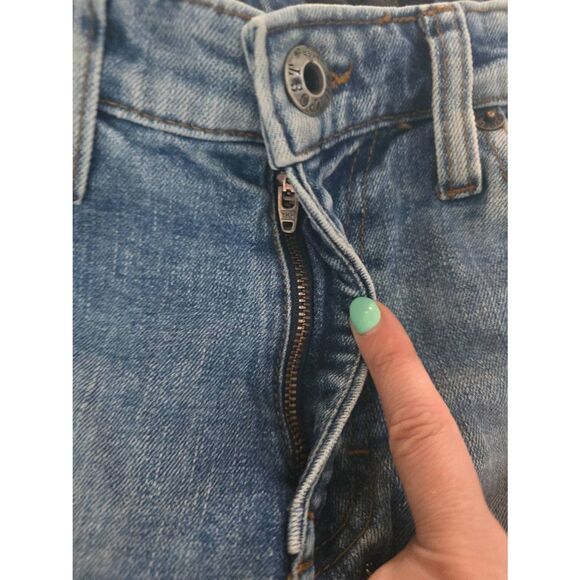 Men's Outpost Makers Original Straight Jeans Size 34x32 Medium Wash Distressed B - Picture 5 of 8